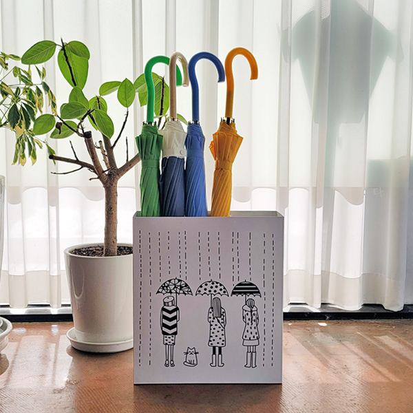 심플 모던 일러스트 철제 우산꽂이 업소용 카페 사무실 현관 인테리어 블랙