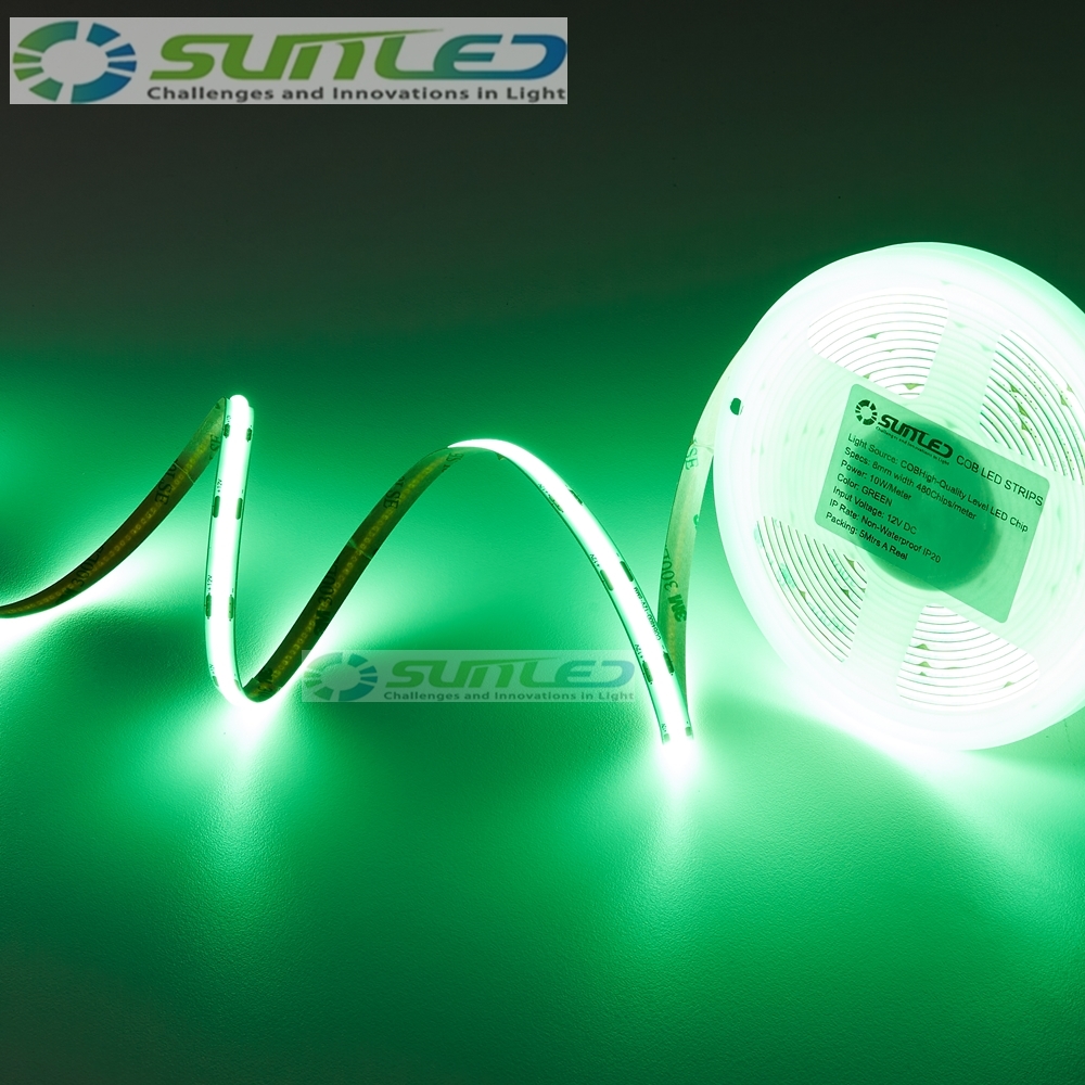 COB LED바 5m롤 24V 12V 그린 스트립 면발광 줄조명 플렉시블 DIY 인테리어