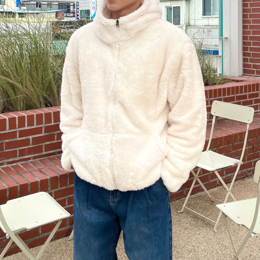 [겨울히트/주문폭주] 여친이좋아하는 양털 후리스 플리스 오버핏 보아털 밍크 털 자켓 후드 집업 상세 이미지 33