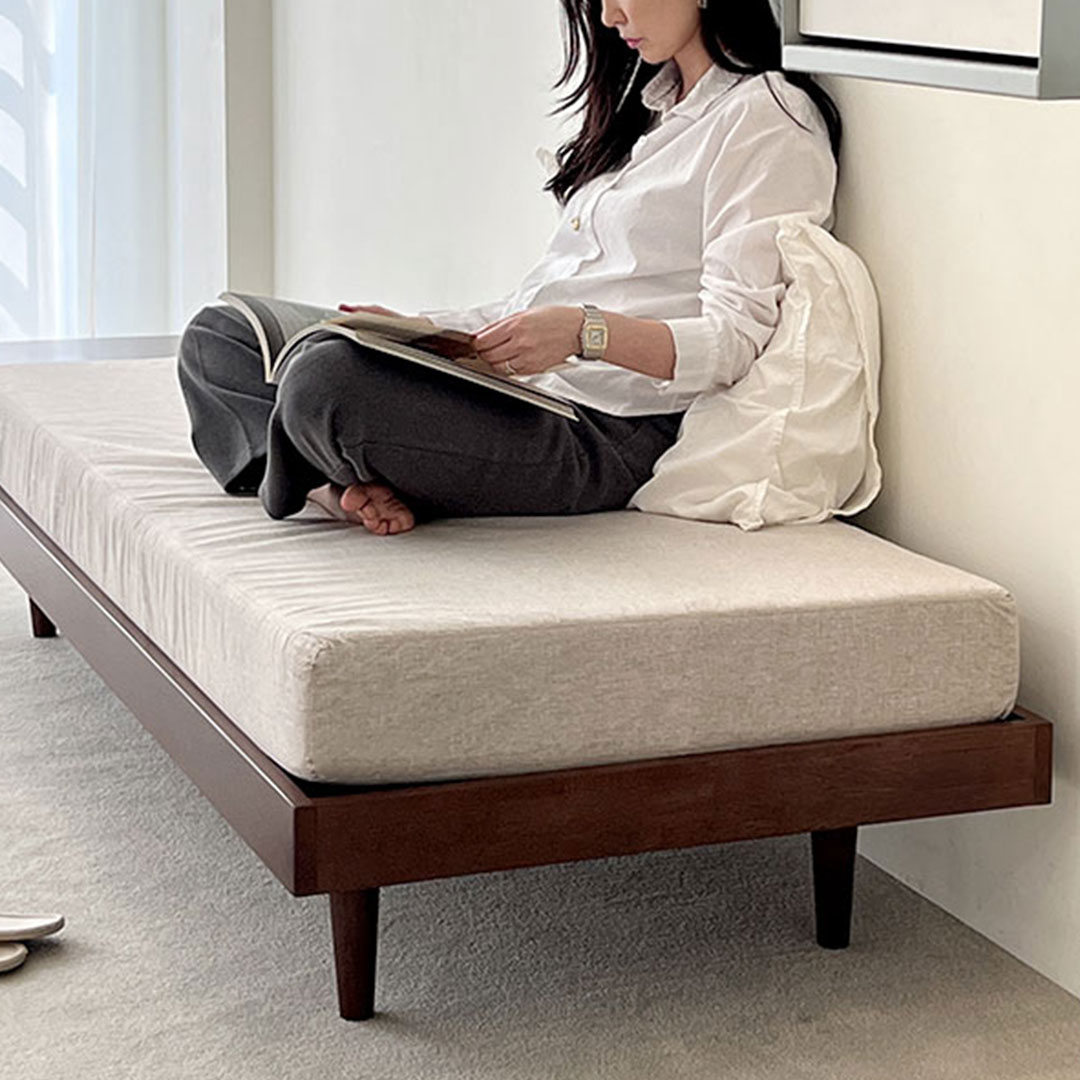 자야캠핑 포르보 원목 3인용 패브릭 데이베드 침대 소파