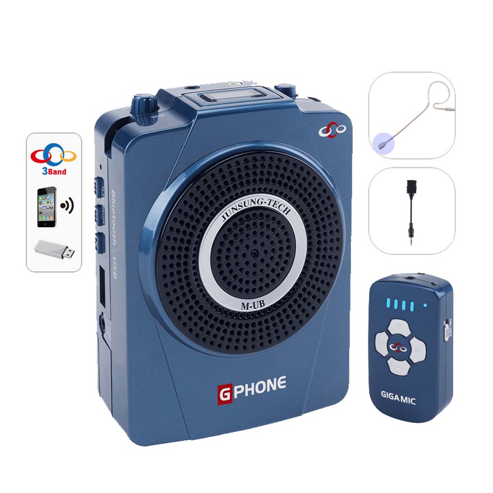 준성테크 기가폰 M-UB 블루투스 가이드 학원 수업 무선마이크 40W MUB