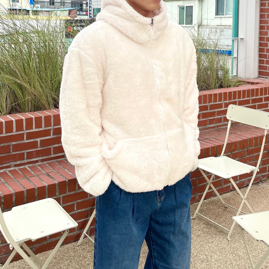 [겨울히트/주문폭주] 여친이좋아하는 양털 후리스 플리스 오버핏 보아털 밍크 털 자켓 후드 집업 상세 이미지 31