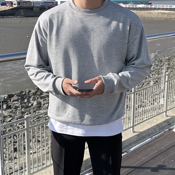 1+1 남자 퍼거슨 봄 가을 베이직 무지 맨투맨 8컬러 이미지 2