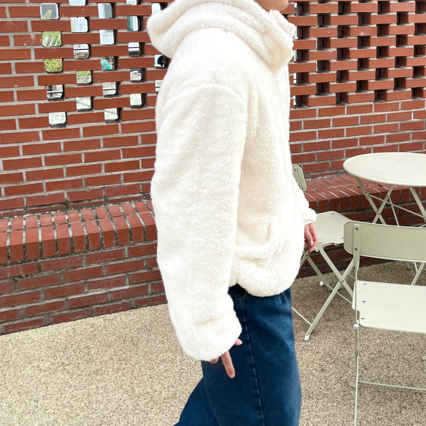 [겨울히트/주문폭주] 여친이좋아하는 양털 후리스 플리스 오버핏 보아털 밍크 털 자켓 후드 집업 상세 이미지 38