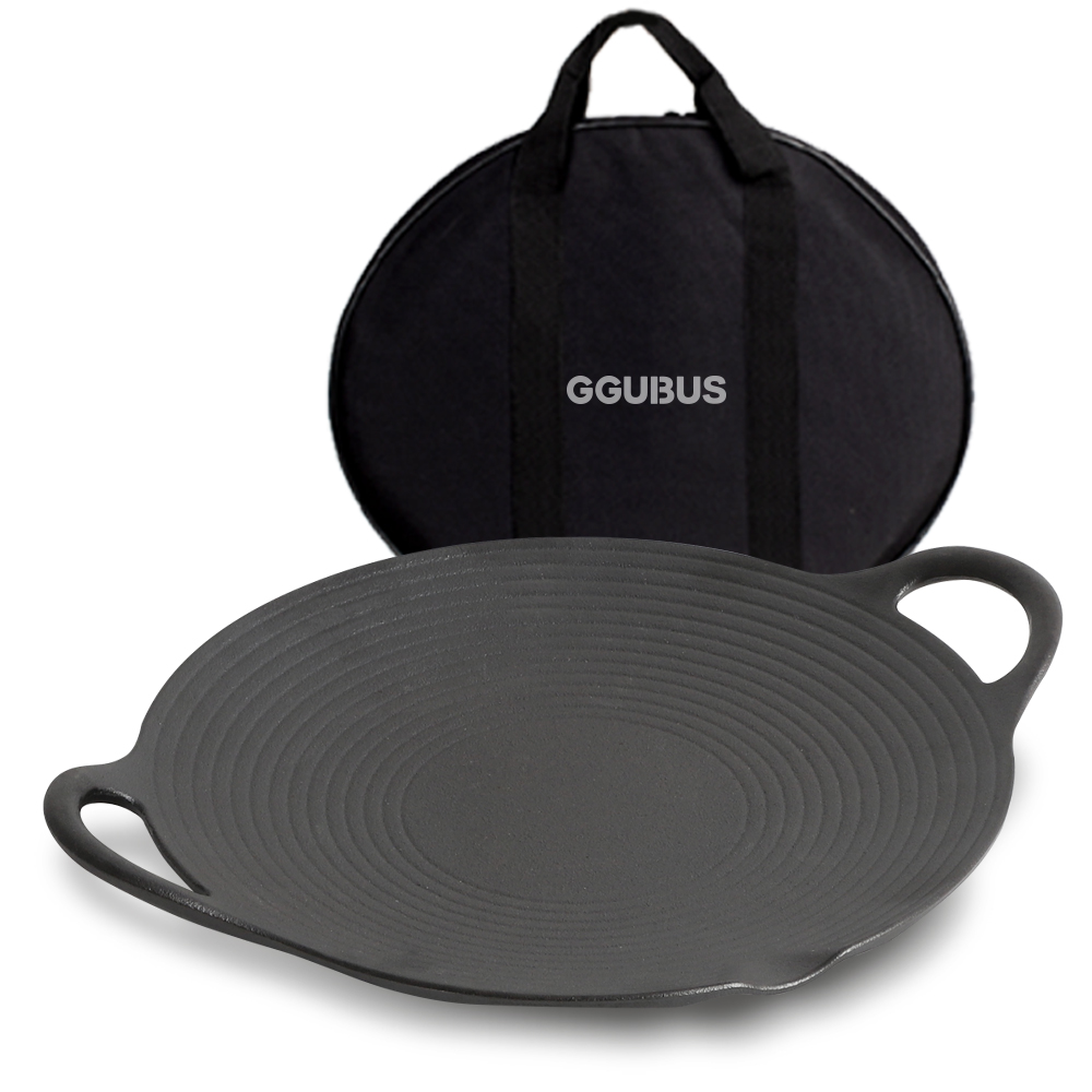 꾸버스 그리들 28cm 캠핑 무쇠 주물 팬 불판 바베큐그릴 IH 인덕션겸용