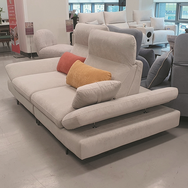 스코나 멜니체 타이보 아쿠아텍스 패브릭 좌방석확장 스윙 소파 스툴미포함, 연그레이, 3인용