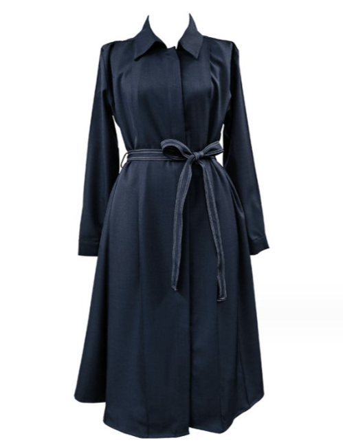 자도르 스트랩 벨트 카라 셔츠 원피스 - 상세 이미지 2