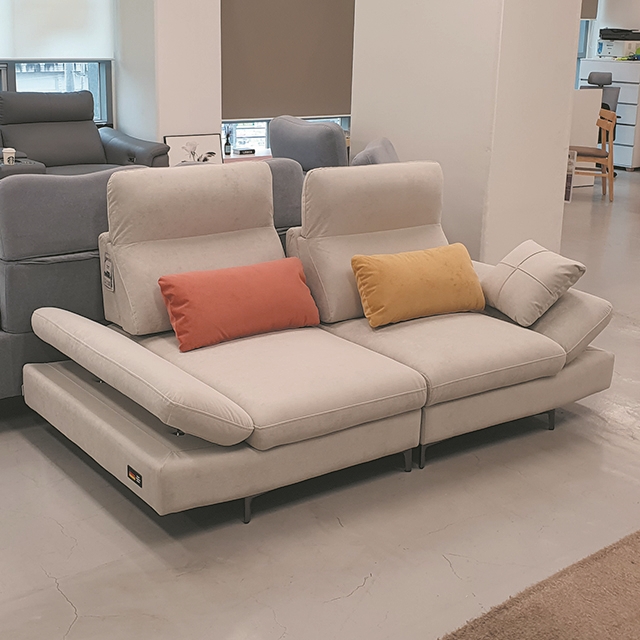 스코나 멜니체 타이보 아쿠아텍스 패브릭 좌방석확장 스윙 소파 스툴미포함, 연그레이, 3인용