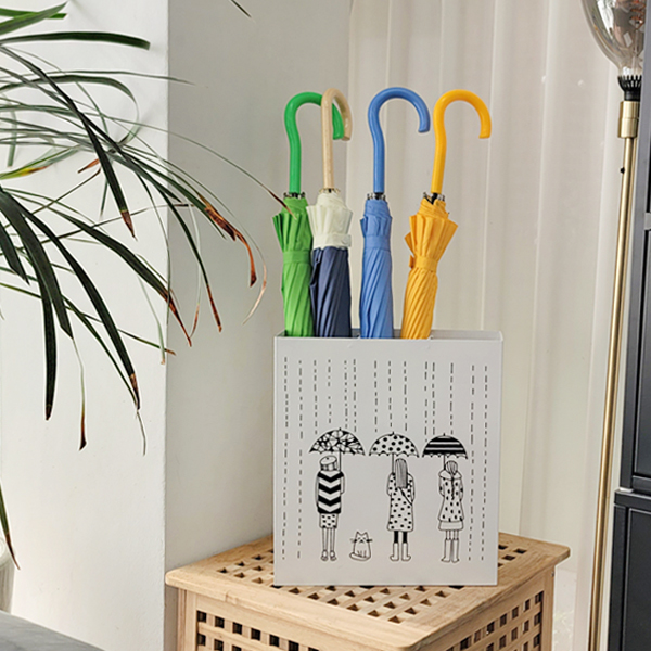 설렘하우스 일러스트 모던 인테리어 철제 우산꽂이 업소용 카페 개업선물 대용량