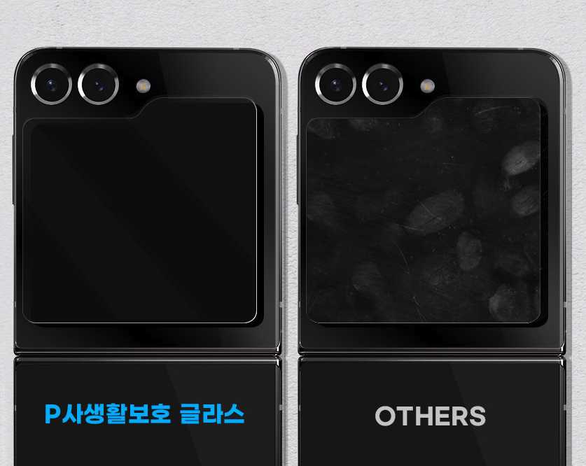 사생활보호필름 외부 액정 강화유리 갤럭시Z 플립6-플립7 FE 공용, 5매입 - 상세 이미지 4