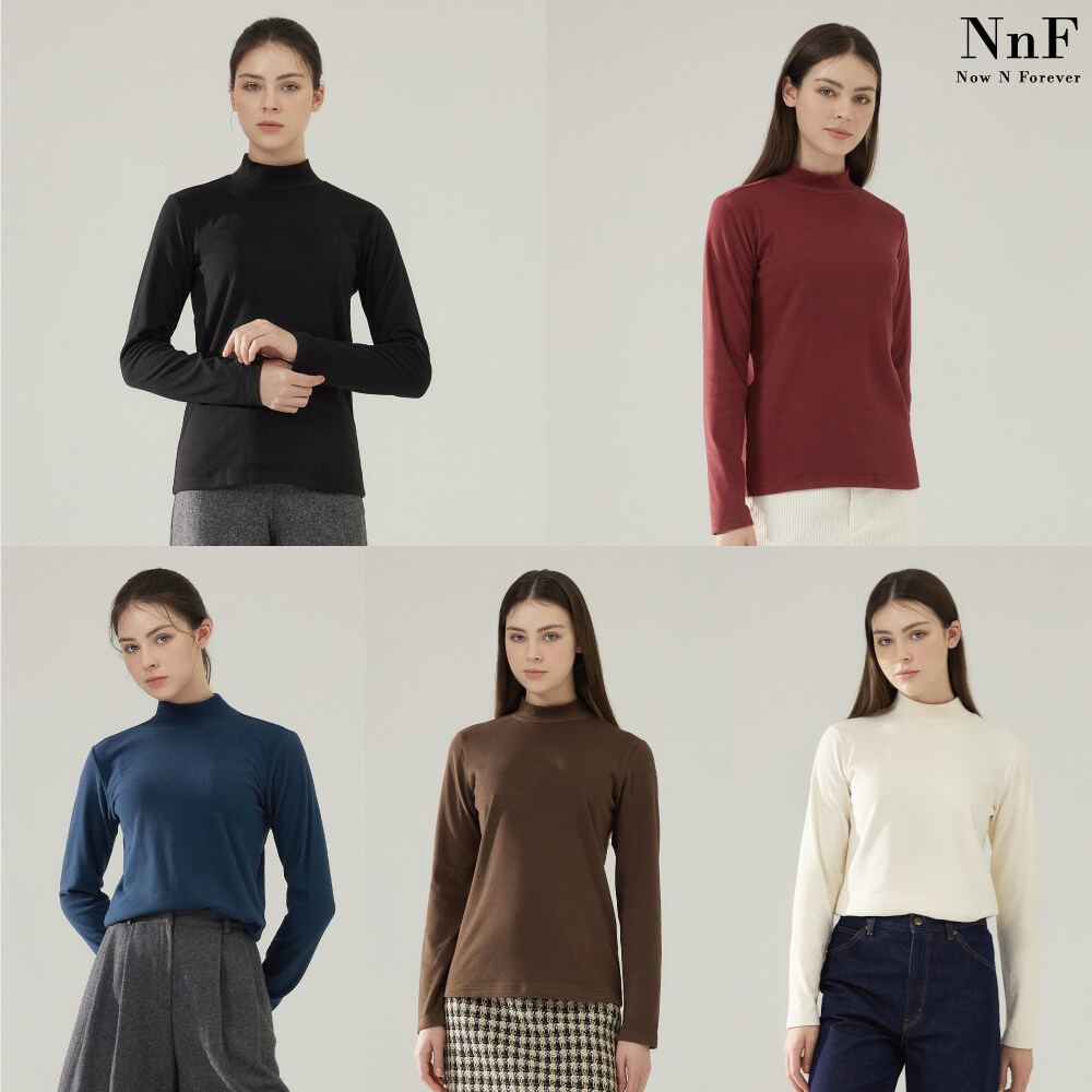 (여성) NNF 23FW 기모 모크넥 티셔츠 5종 - 상품 이미지