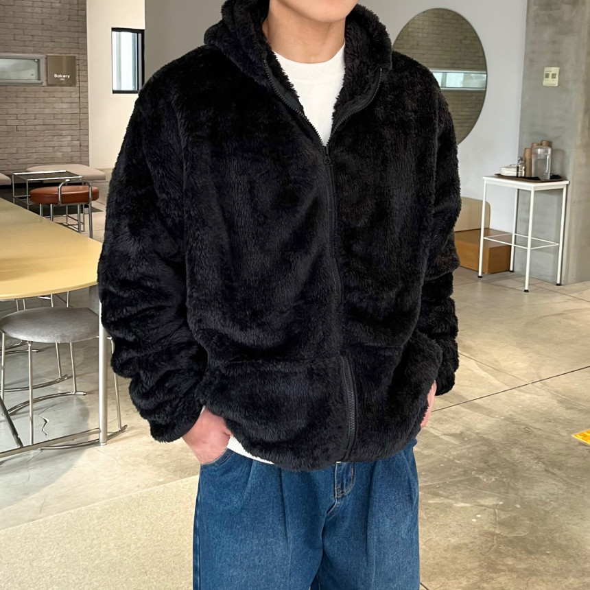 [겨울히트/주문폭주] 여친이좋아하는 양털 후리스 플리스 오버핏 보아털 밍크 털 자켓 후드 집업 상세 이미지 42
