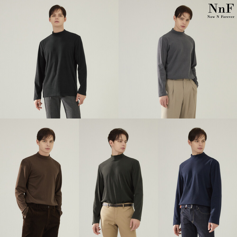(남성) NNF 23FW 기모 모크넥 티셔츠 5종 - 상품 이미지