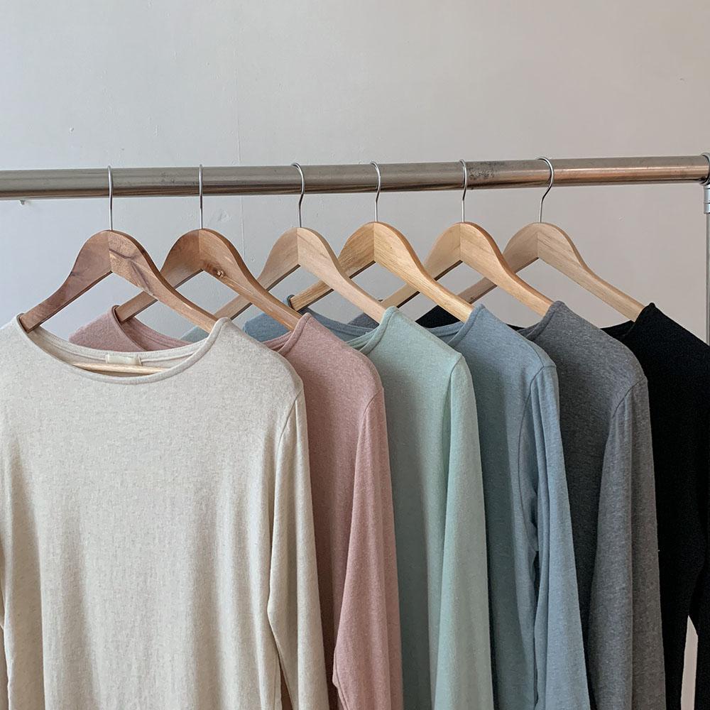 보트넥 앙고라티셔츠 여성긴팔티셔츠 - 상세 이미지 4