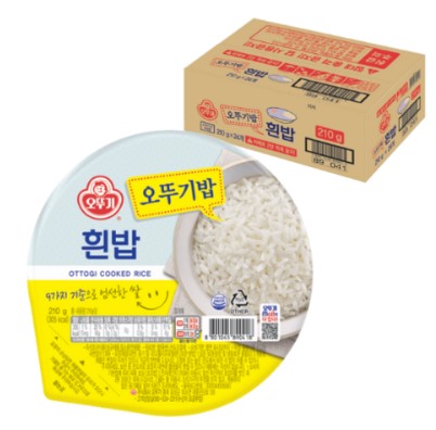 맛있는 오뚜기밥 흰밥 210g X 36개 백미 즉석밥 박스 도매 대용량 식자재 36입 - 상품 이미지