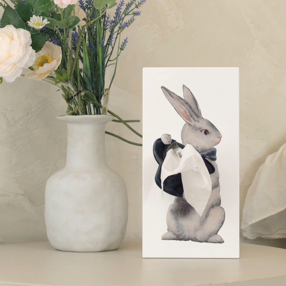 토끼 사각 티슈케이스 커버 각티슈케이스 휴지케이스 디스펜서 집들이선물