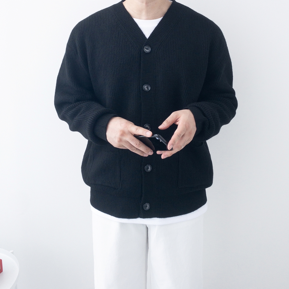 남자브이넥가디건 남성하찌가디건 워셔블가디건 이미지 3