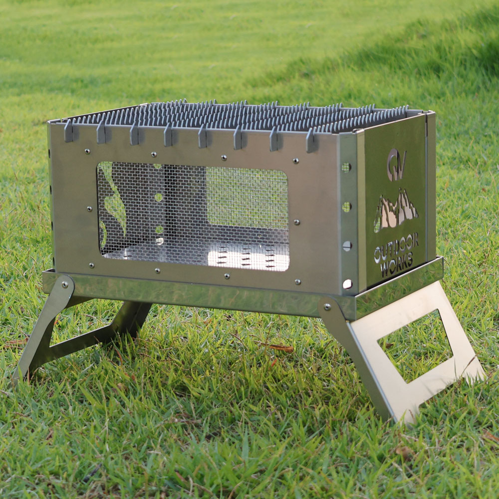 아웃도어웍스 캠핑화로대 접이식 미니 바비큐그릴