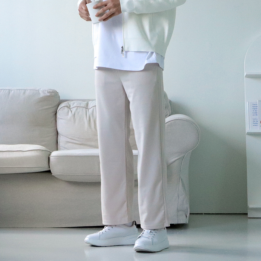 남자와이드팬츠 커플 밴딩 니트팬츠 남자기모바지 이미지 3