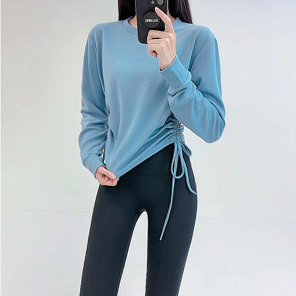 로라벨 마든 필라테스복 여성 요가복 필라테스 요가 상의 옷 커버업 운동복 탑 긴팔 맨투맨 - 상품 이미지