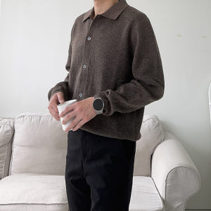 남자가디건 오버핏 하찌 카라 니트 가디건 착용 후기 | 사이즈/핏 총정리 - 상품 이미지 3