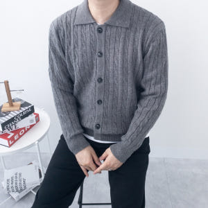 남자꽈배기가디건 남성카라가디건 남녀공용가디건 착용 후기 | 사이즈/핏 총정리 - 상품 이미지 2