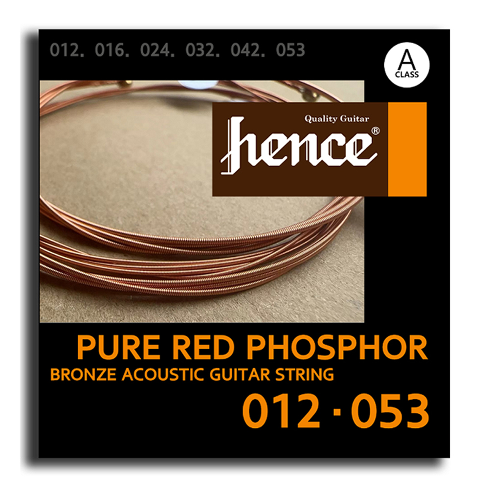 헨스 레드 포스포브론즈 어쿠스틱기타 스트링 012 게이지 Hence Pure Red Phosphor Bronze Acoustic String 012 - 상품 이미지