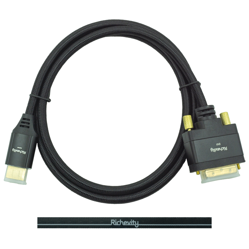 듀얼 모니터 연결 케이블 HDMI 2.0 to DVI-D 리체비티 듀얼 모니터 케이블