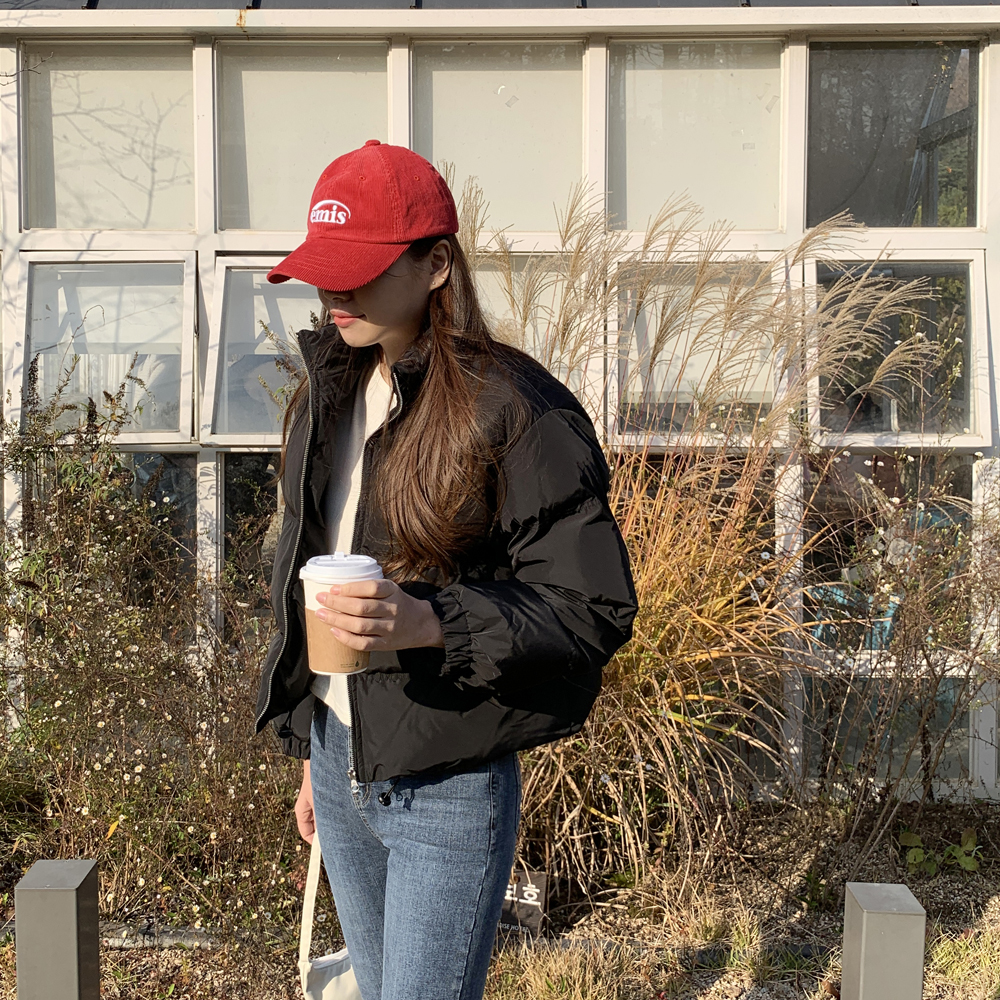 오버핏 웰론 여자 숏패딩 크롭패딩 여성 겨울 점퍼 아우터 여성 점퍼 - 상세 이미지 5