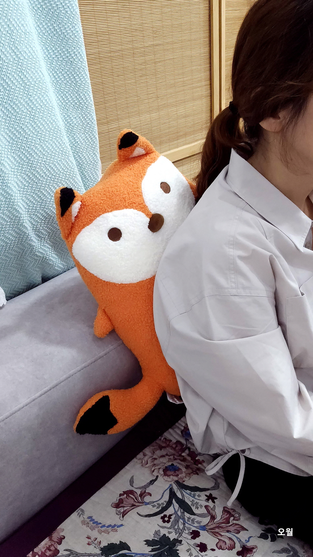 강아지 바디필로우인형 안고자는베개 인형쿠션 여우 고양이베개