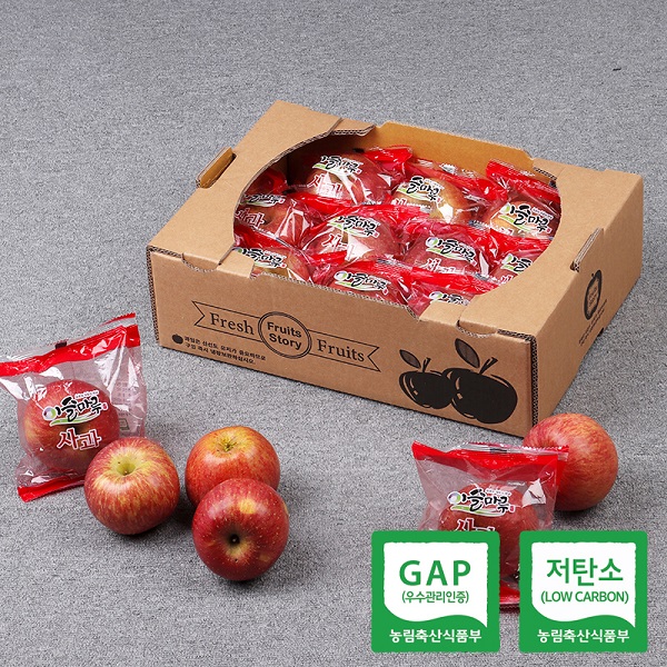 [산지직송] GAP 저탄소 껍질째먹는 세척사과 정과 부사 가정용 과일 2kg,3kg 이미지 3