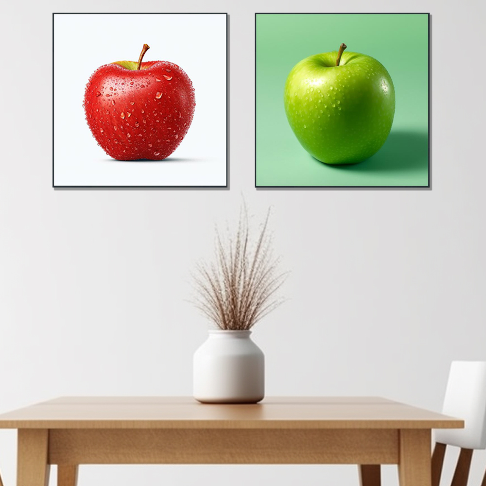 금전운 빨간 사과 80x80cm 무광체리 알루미늄액자 사과그림 - 상세 이미지 3