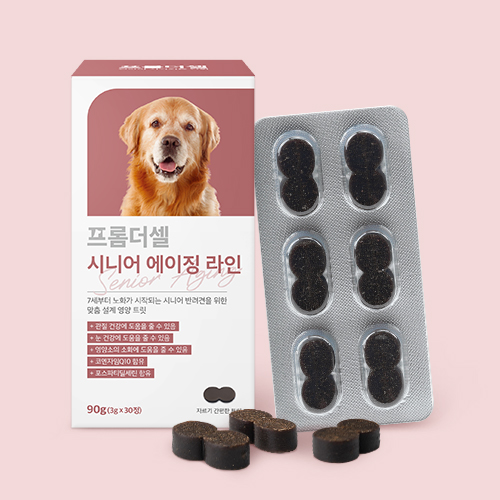 프롬더셀 강아지 노견 종합 영양제 관절 피부 백내장 치매 항산화제 30정