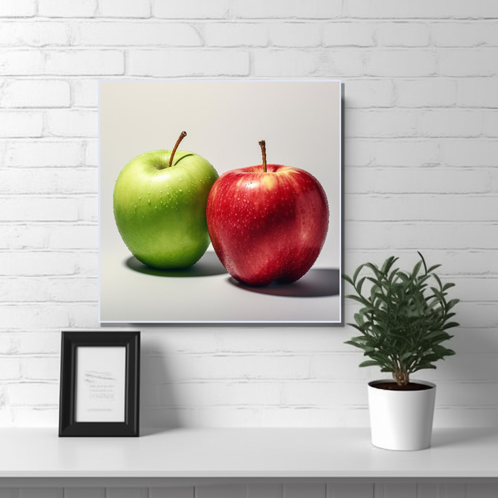 금전운 빨간 사과 80x80cm 무광체리 알루미늄액자 사과그림 - 상세 이미지 4