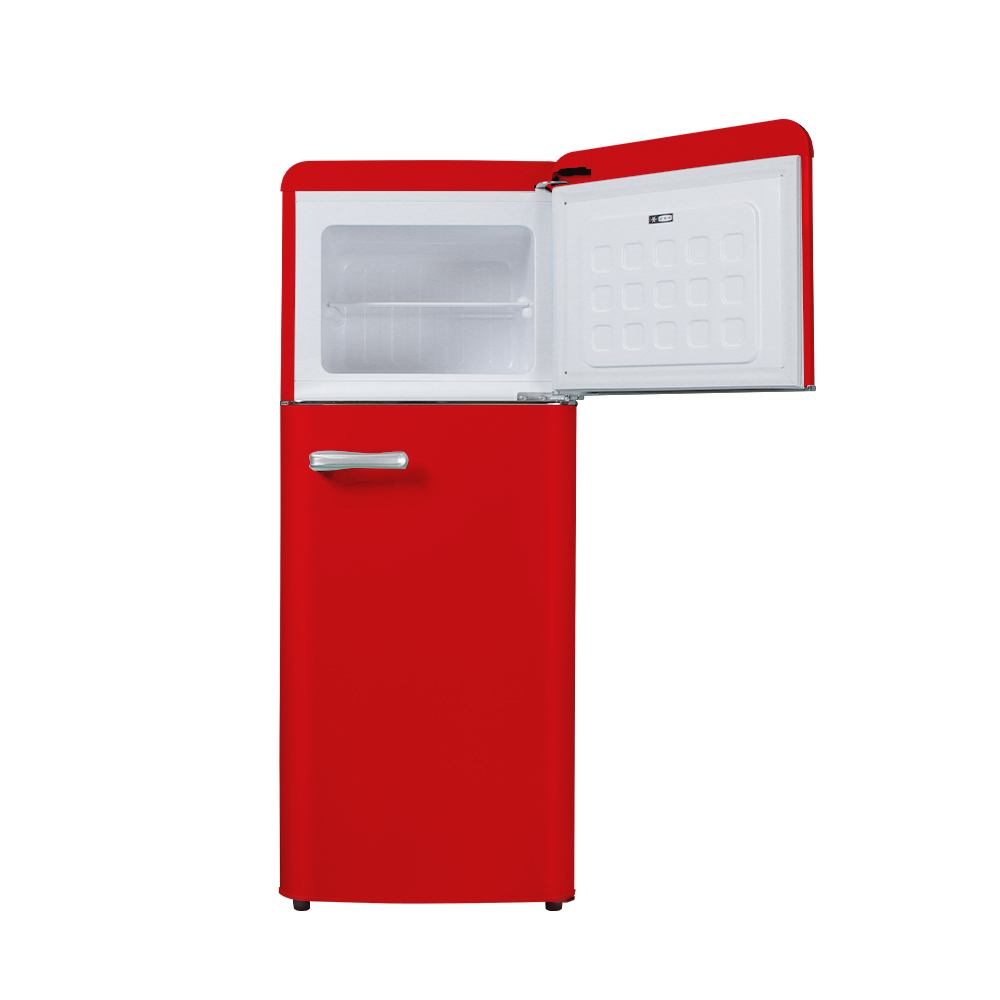 쿠잉 레트로 소형냉장고 REF-D121 레드 미니 원룸 사무실 신혼 슬림