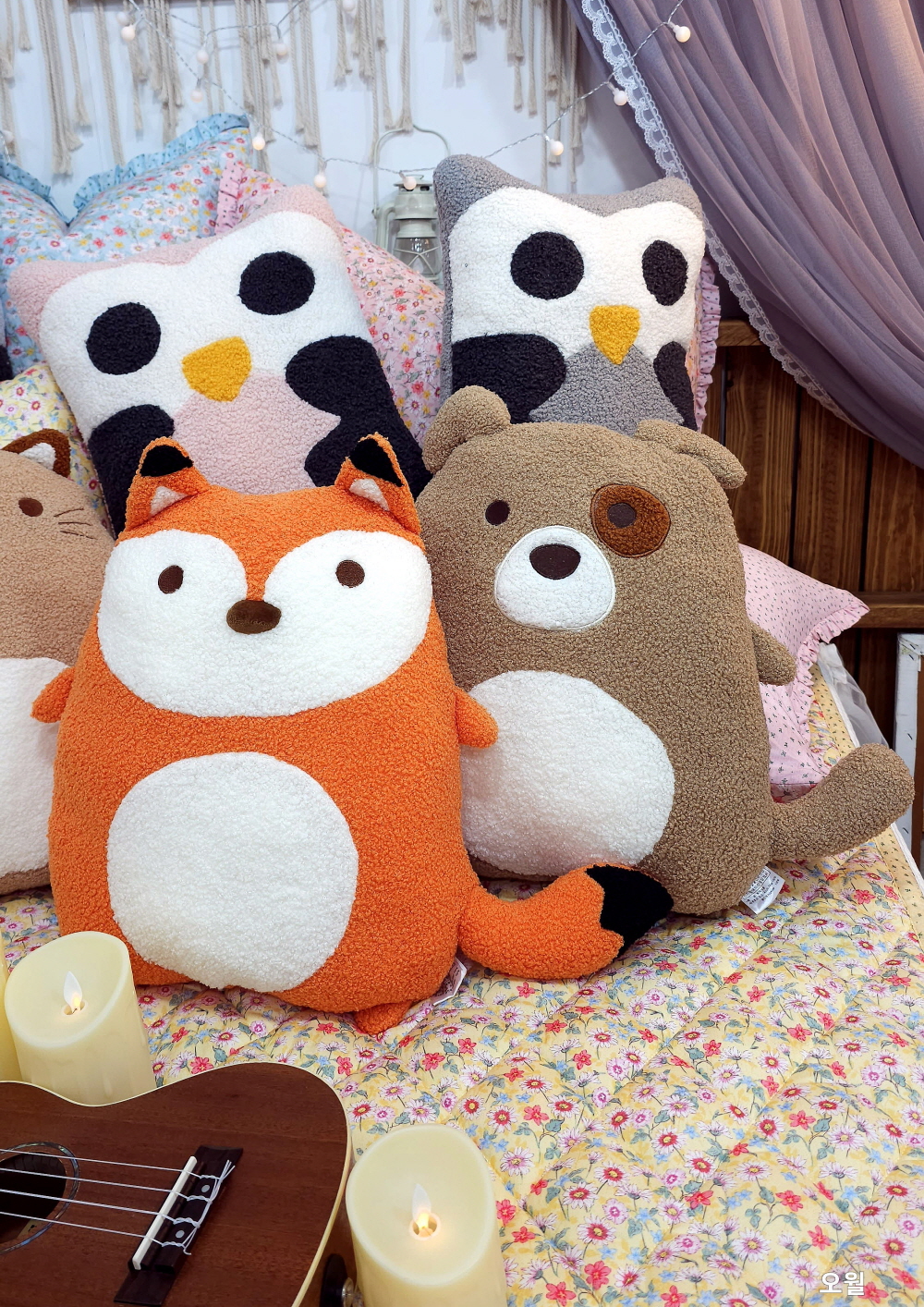 강아지 바디필로우인형 안고자는베개 인형쿠션 여우 고양이베개