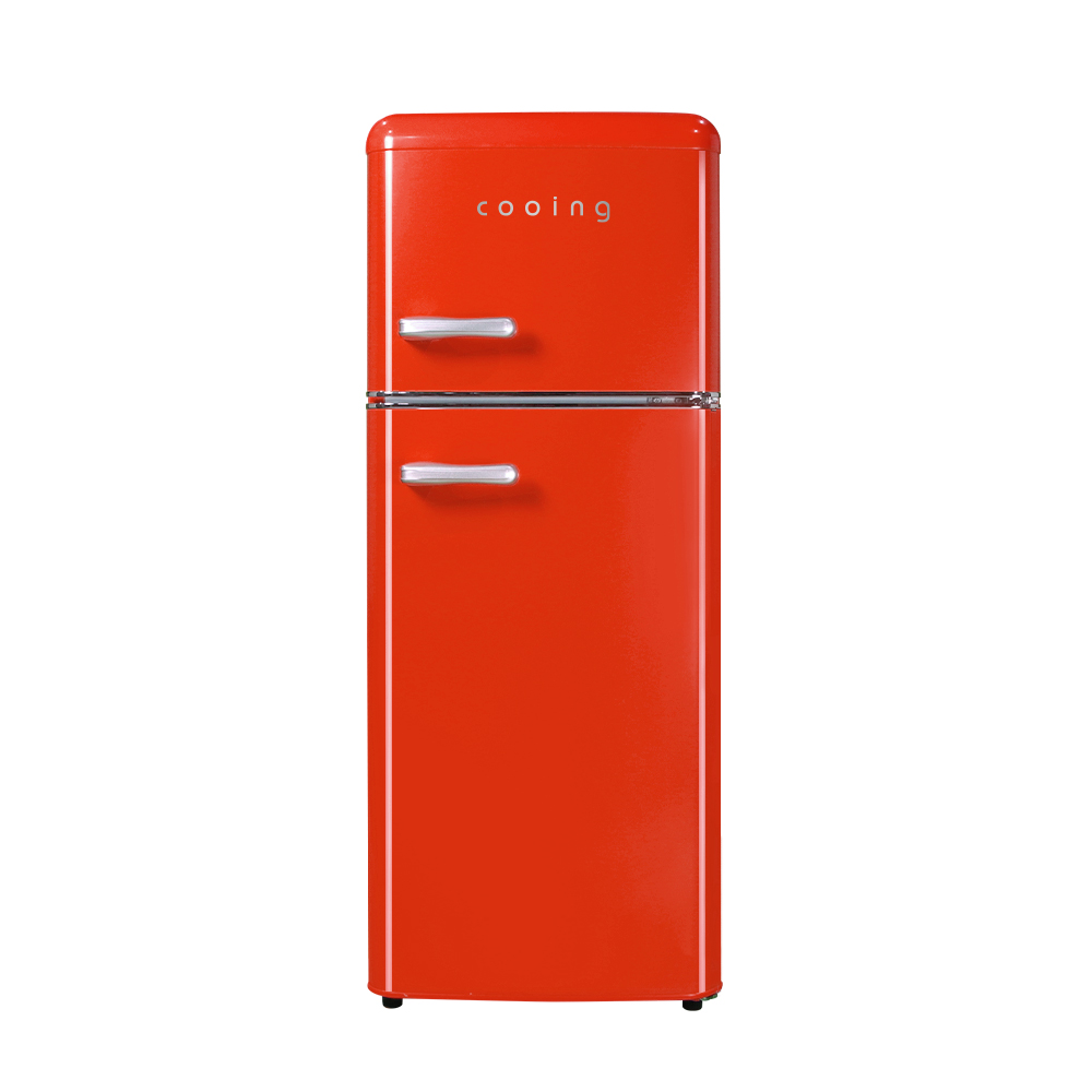 쿠잉 레트로 소형냉장고 REF-D121 레드 미니 원룸 사무실 신혼 슬림