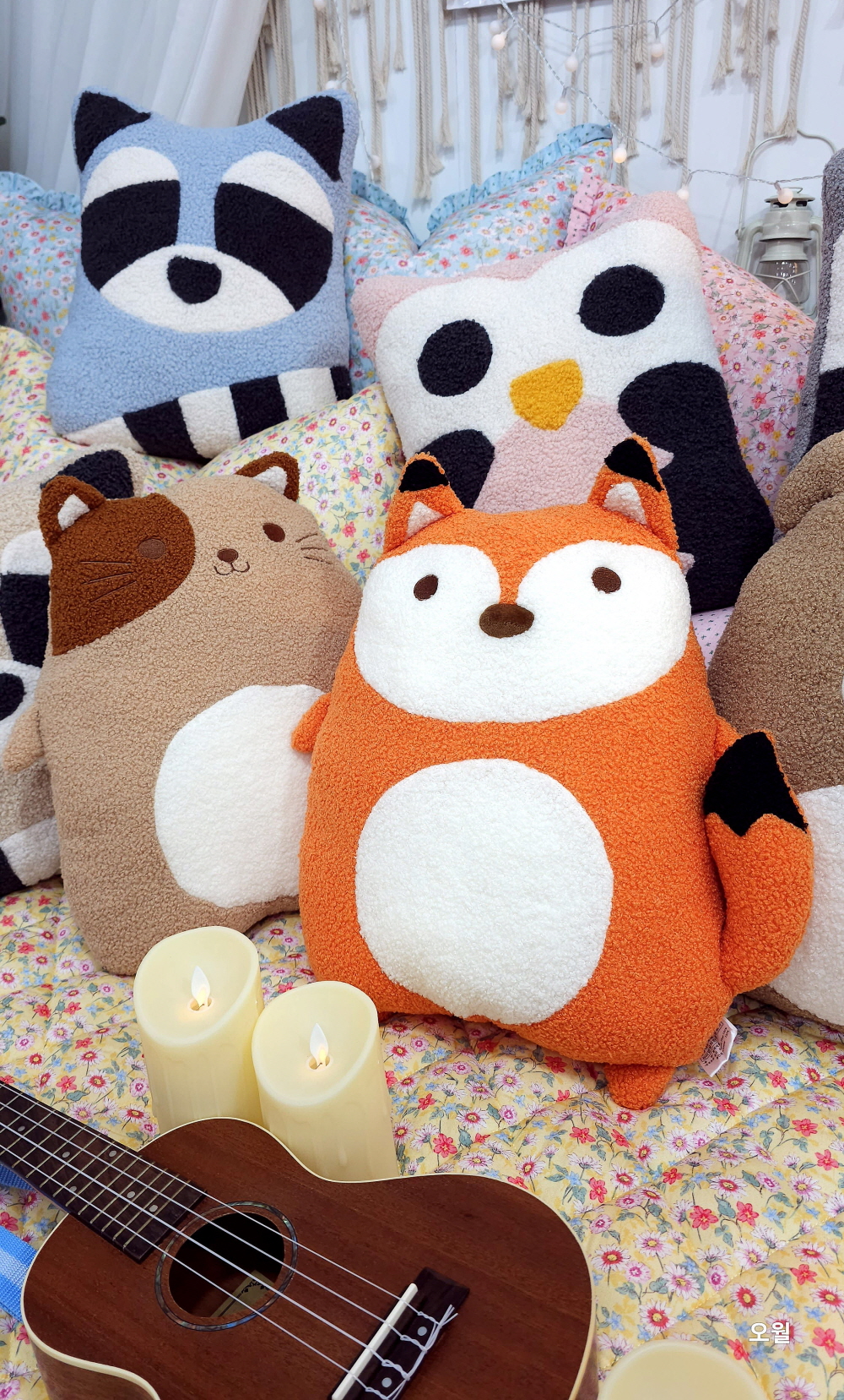 강아지 바디필로우인형 안고자는베개 인형쿠션 여우 고양이베개