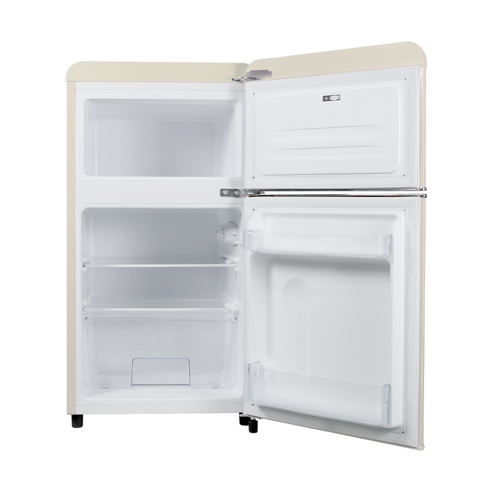 쿠잉 레트로 미니냉장고 REF-D85 2도어 소형 원룸 사무실 신혼 슬림 크림