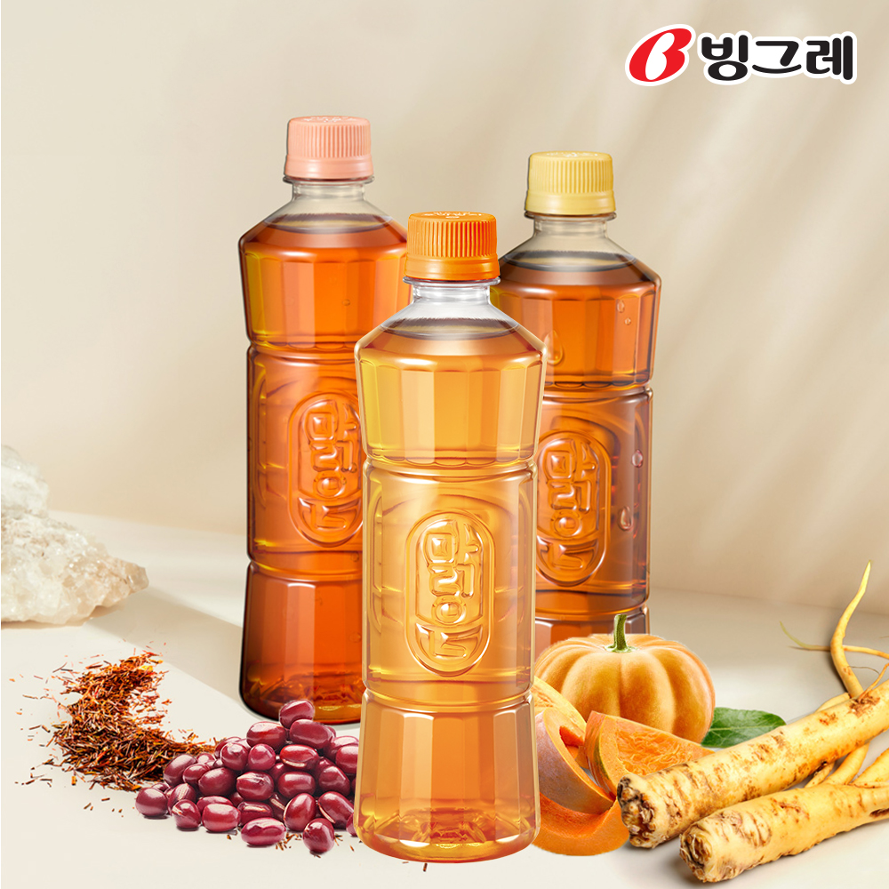 빙그레 맑은얼굴 무라벨 3종 500ml 20개입 /도라지 루이보스 호박팥 - 상품 이미지