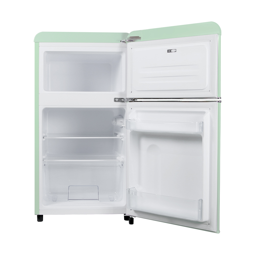 쿠잉 레트로 미니냉장고 REF-D85 2도어 소형 원룸 사무실 신혼 슬림 민트