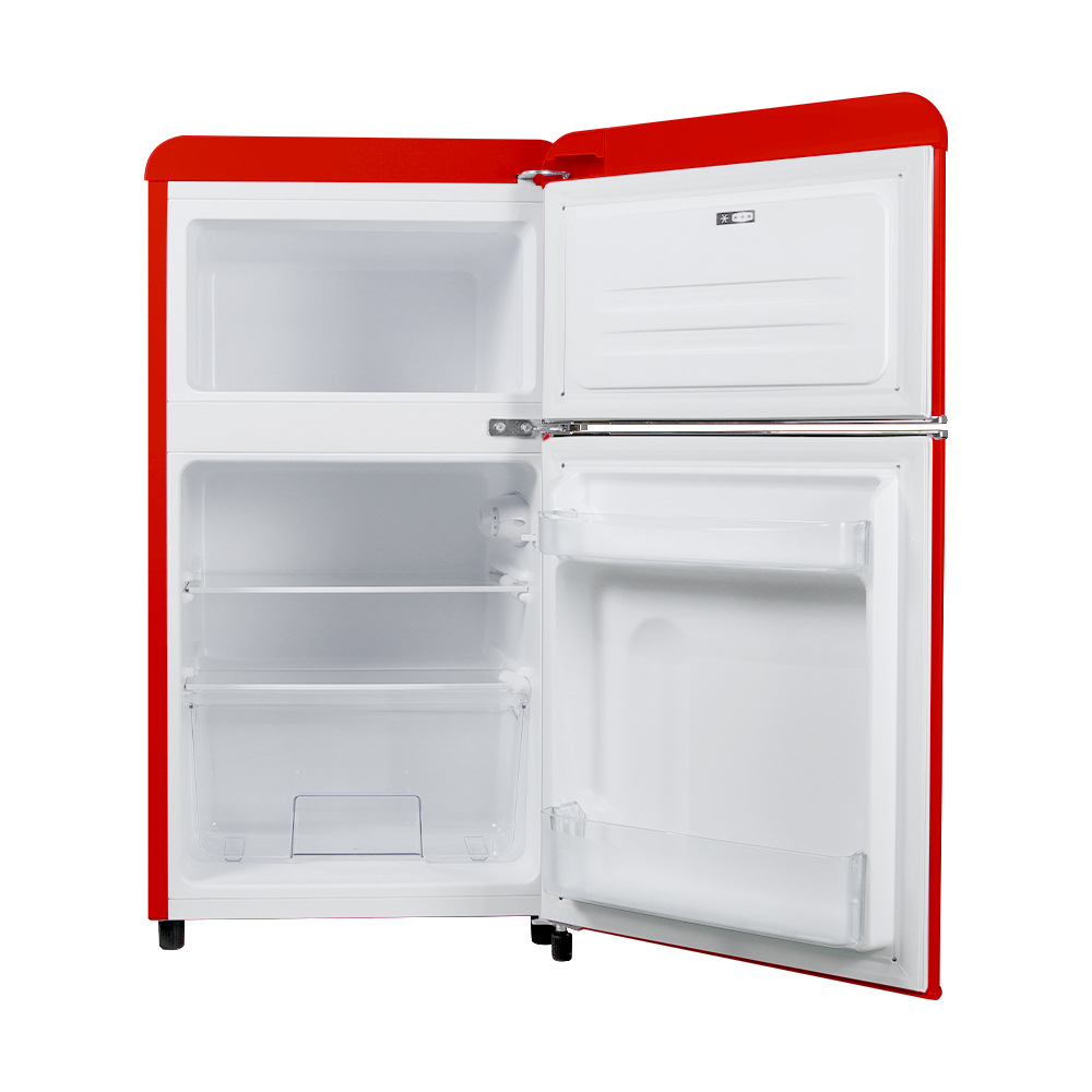 쿠잉 레트로 미니냉장고 REF-D85 2도어 소형 원룸 사무실 신혼 슬림 레드