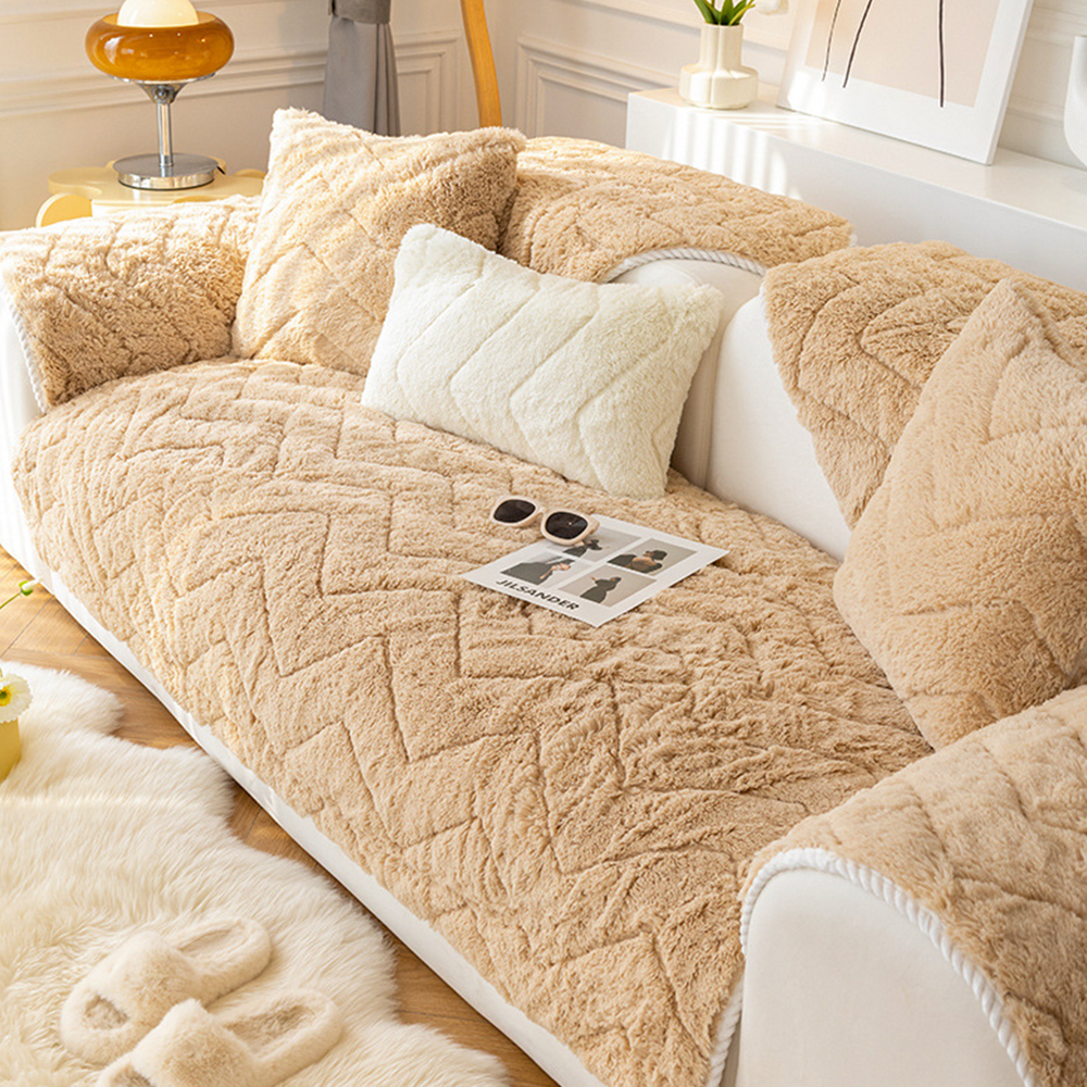 겨울 인조털 밍크 쇼파패드 2 3인용 제작 극세사 돌 소파토퍼 매트 깔개 화이트 70X150