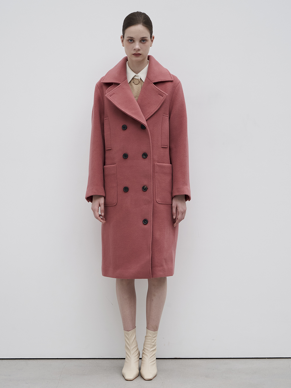 [쥴리앤칼라]23FW 칼라2 컬렉터 프리미엄 러브엘리자베스 메리노울코트 핑크 - 상세 이미지 3