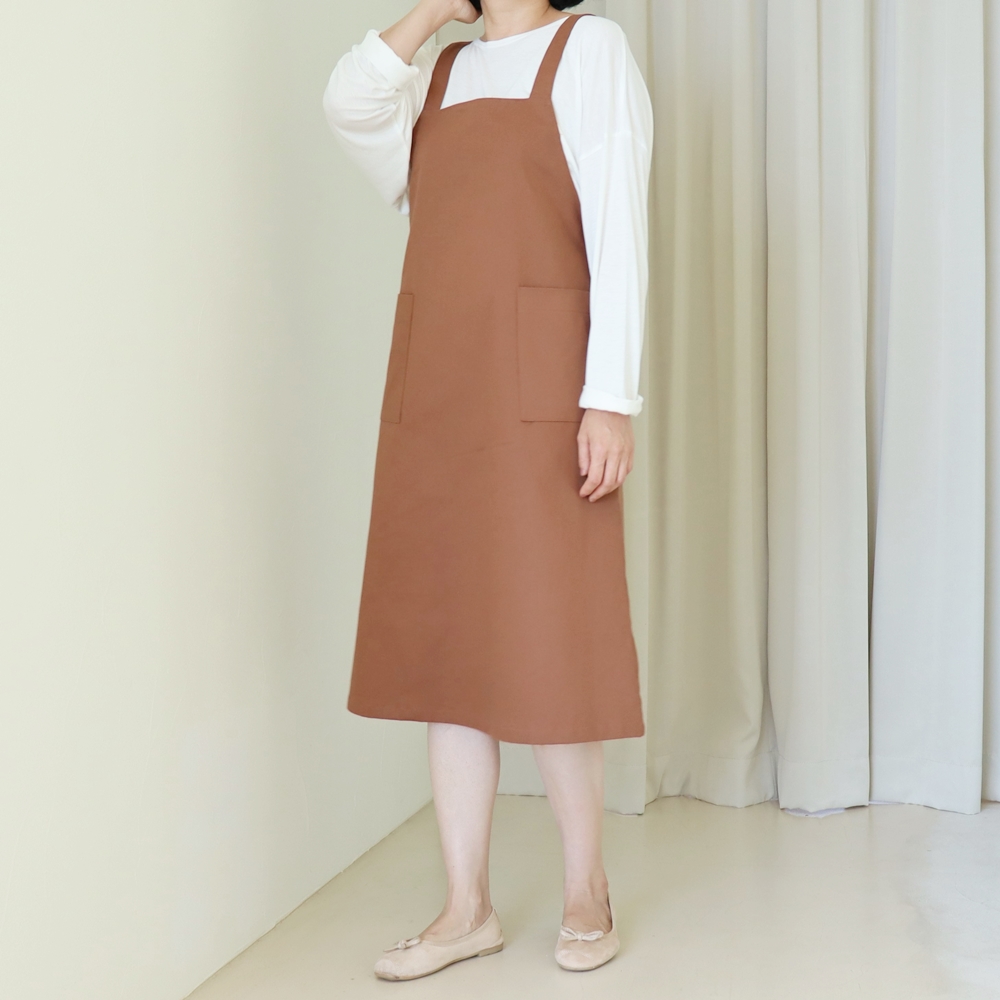 자체제작 빅사이즈 멜빵 롱 원피스 XL,3XL 빅포켓 뷔스티에 레이어드 스판 케주얼원피스