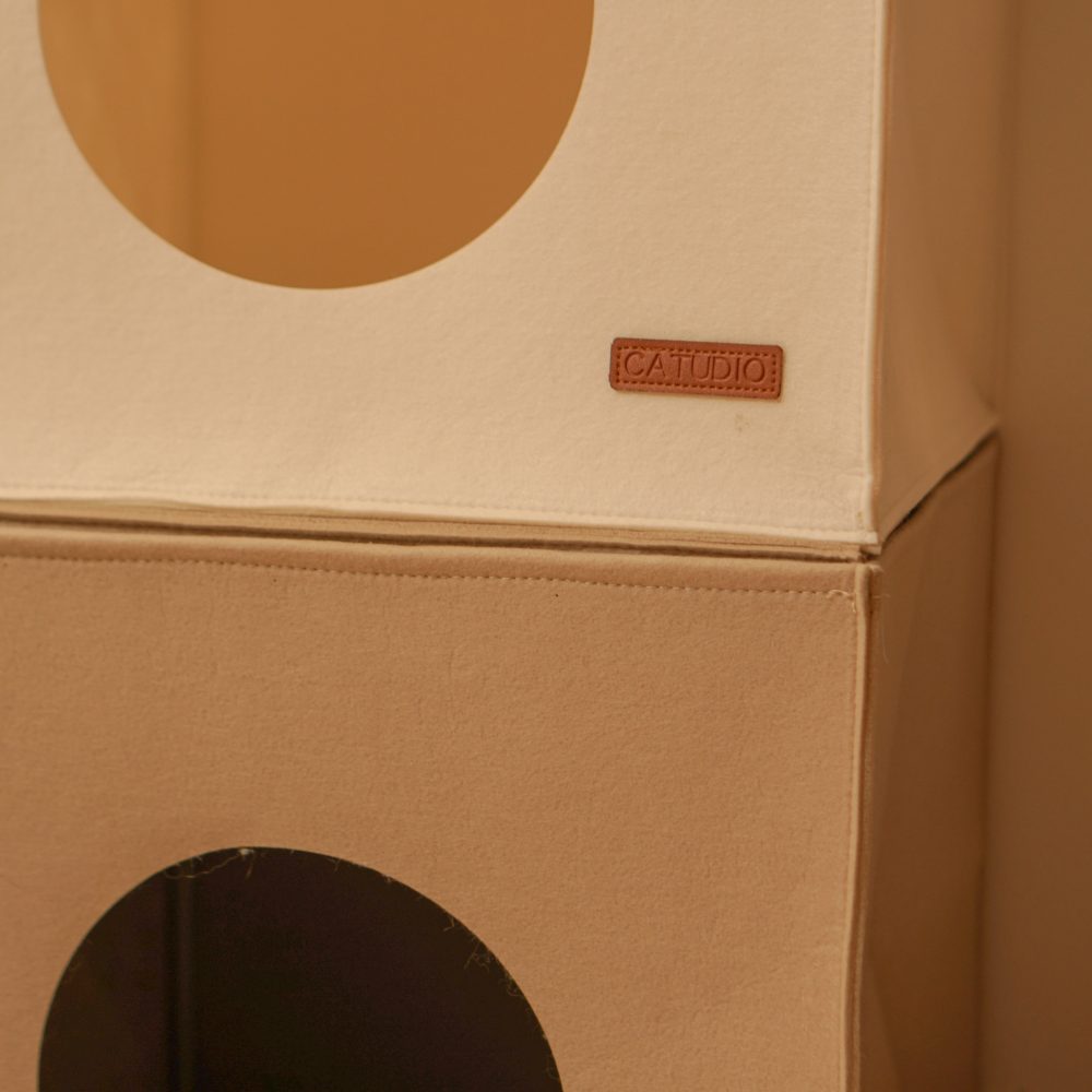 캣튜디오 고양이 숨숨집 큐브치즈 펠트 하우스