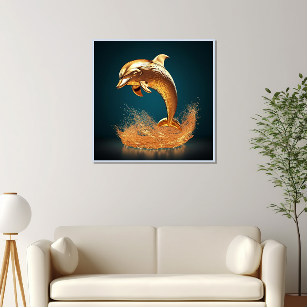 반짝 고래 80x80cm 무광실버 알루미늄액자 고래그림 - 상세 이미지 5