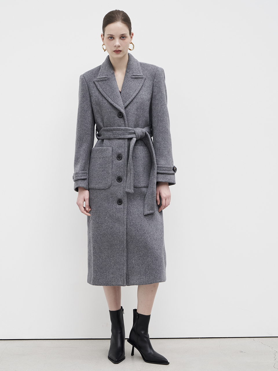[쥴리앤칼라]23FW 칼라1 컬렉터 프리미엄 미들턴 메리노울코트  그레이 - 상세 이미지 4