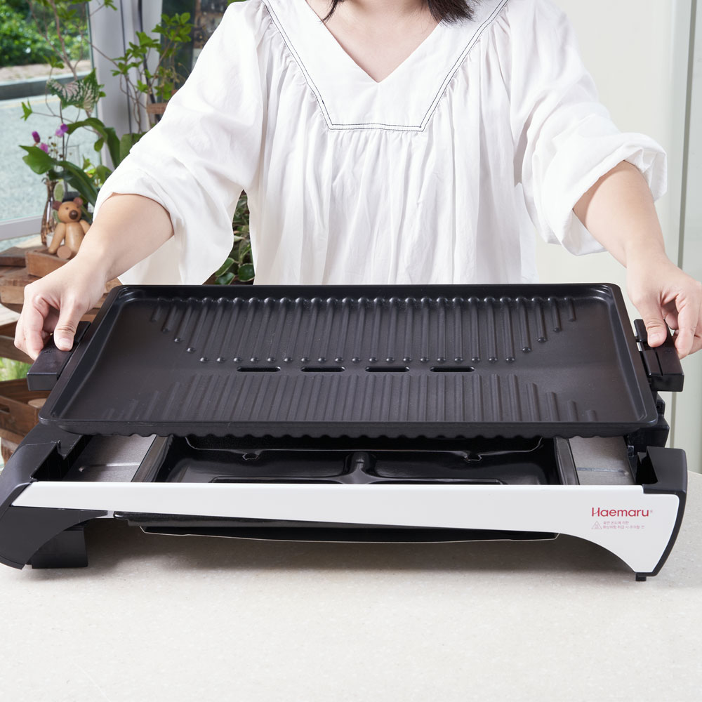 국산 해마루 대형 전기그릴 분리형 전기고기불판 구이팬 후라이팬