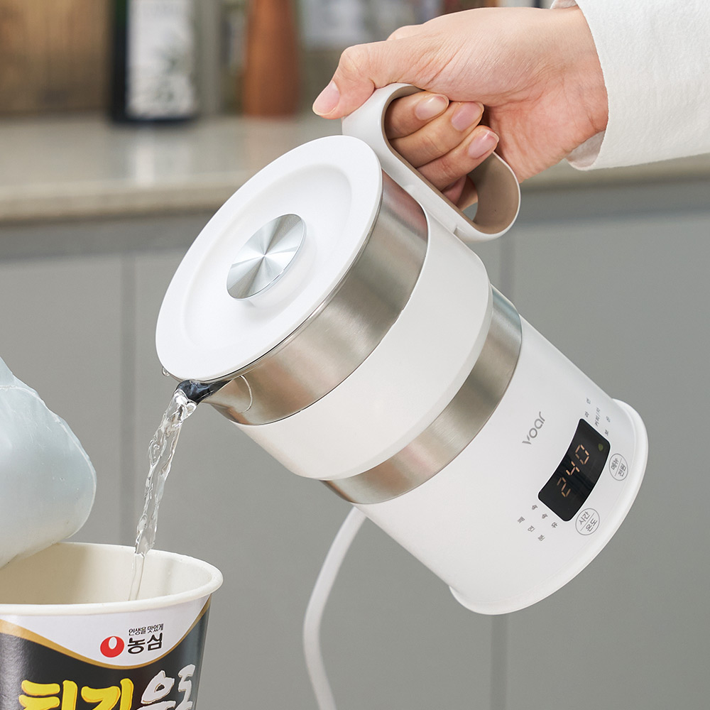 보아르 이지전기포트S 전세계 여행용 프리볼트 휴대용 접이식 분유포트 커피 올스텐